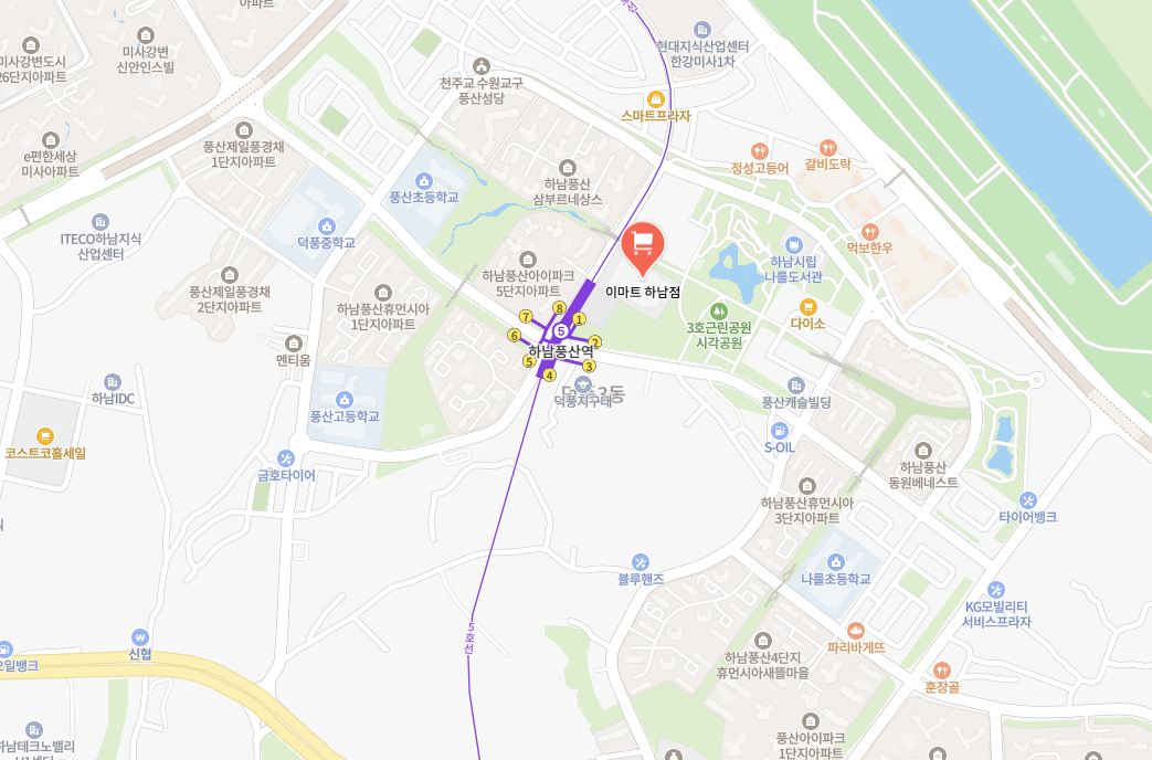 하남풍산 경희한의원 오시는 길 지도